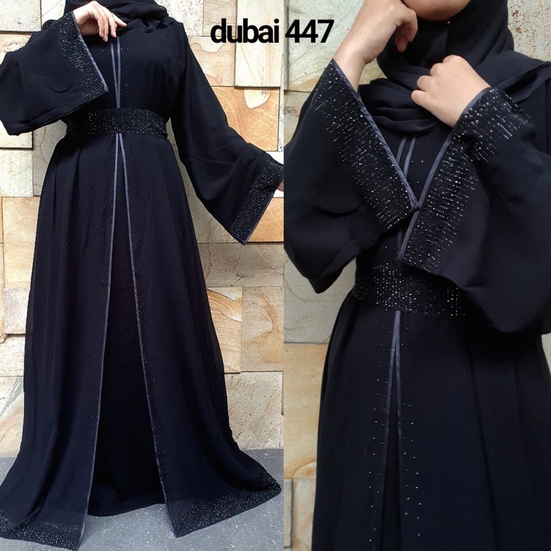 ABAYA DUBAI 447 baju msulimah  baju gamis hitam