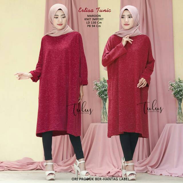 Erlisa Tunik Jumbo matt Knit Import LD 130cm