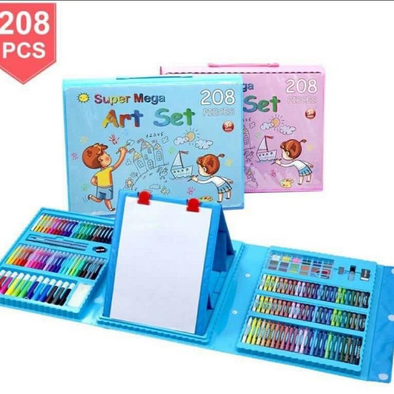 

6d❂Sale Crayon Set Drawing 208 pcs/Alat anak melukis dan mewarnai art set 208 pcs 99