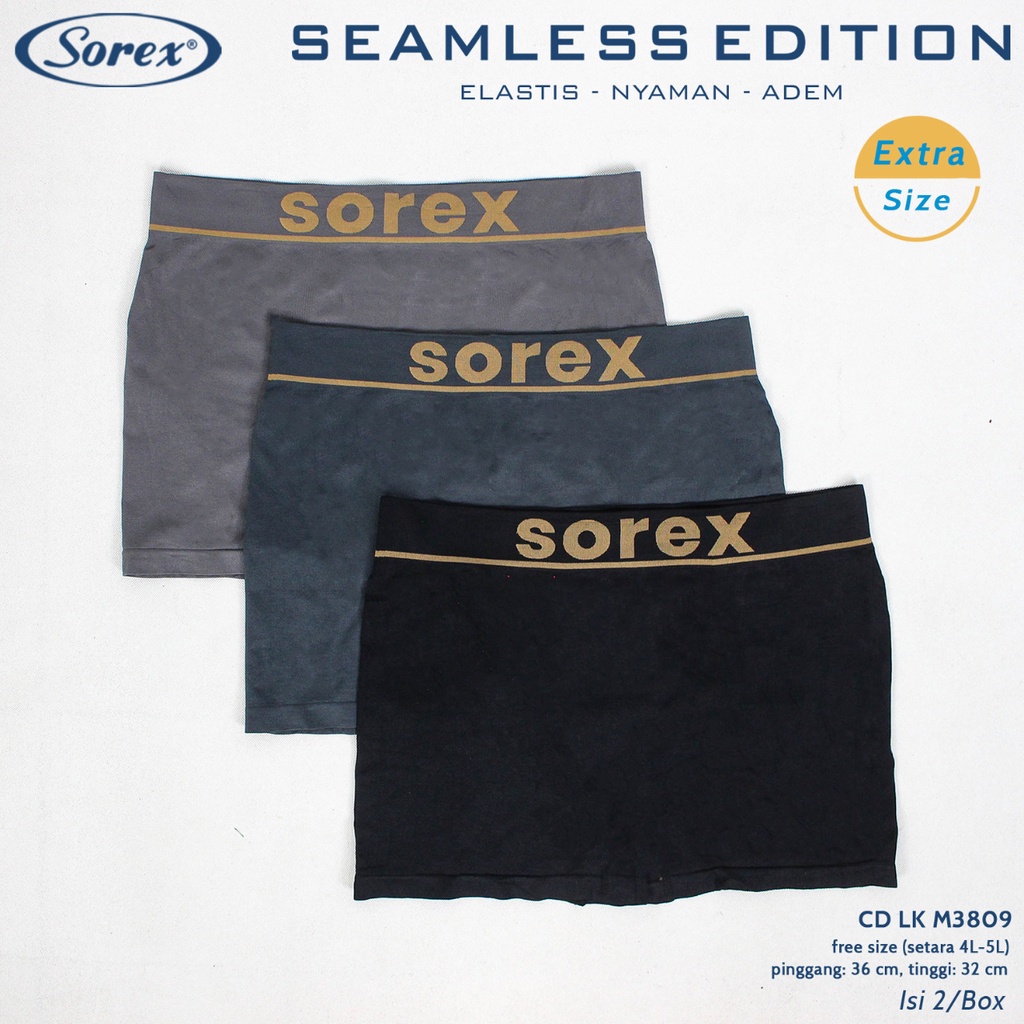 SOREX MAN SRX 3809 BIG SIZE  | BOXER PRIA EXTRA SIZE JUMBO RAJUT  Isi 2Pcs/Pack