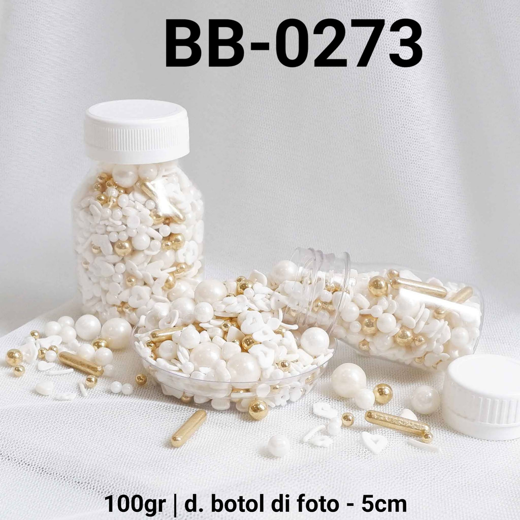 

BB-0273 Sprinkles sprinkle springkel 100gr putih emas mutiara hati yamama baking grosir murah sprinkles cake dekorasi mutiara trimit decoration story sprinklestory sprinklesstory sprinkle story yamama baking