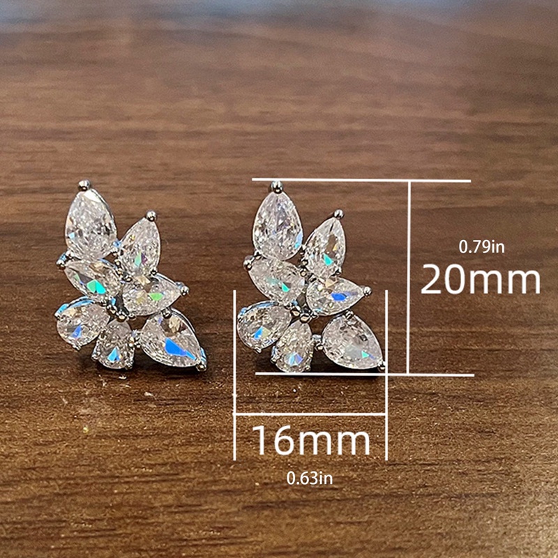 Anting Stud Cubic Zircon Untuk Aksesoris Perhiasan Wanita