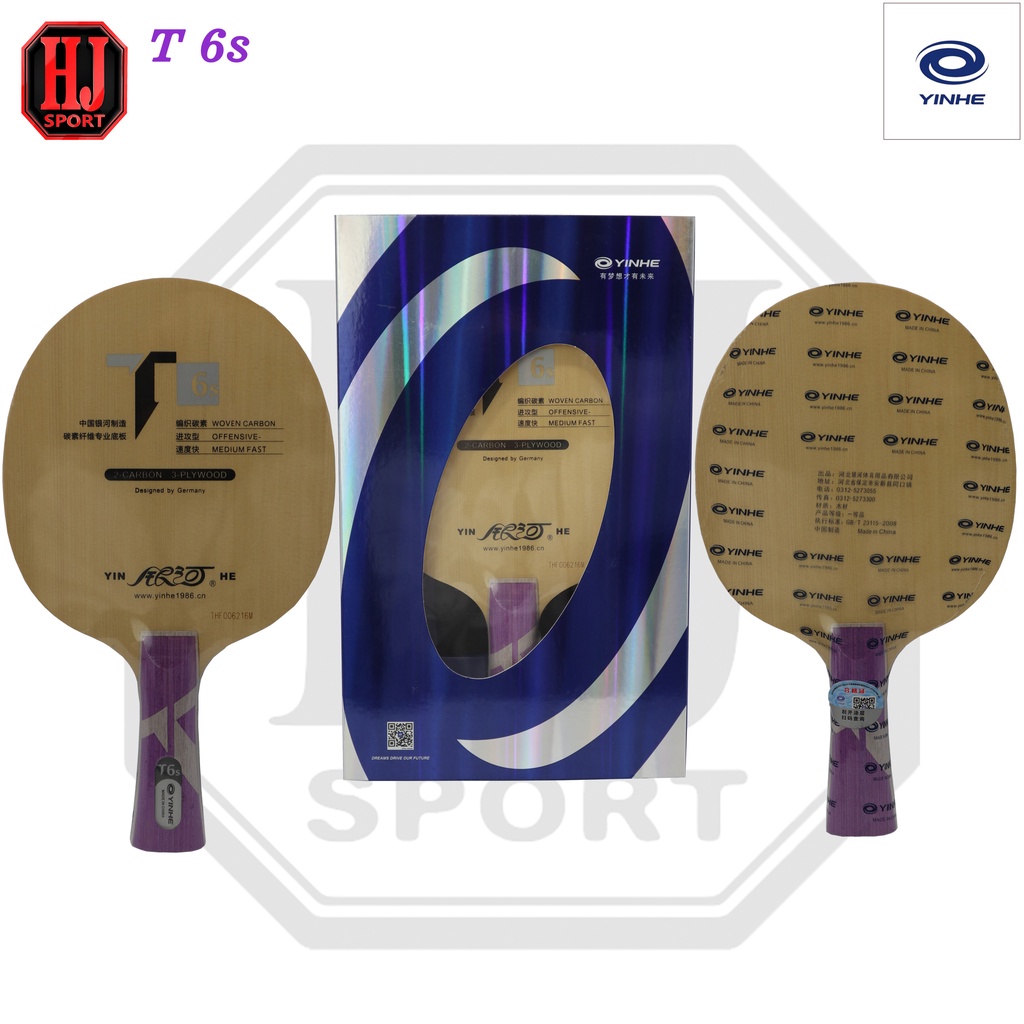 Bet Tenis Meja Yinhe T 6s FL Fiber / Bat Pingpong Kayu T 6s FL Original