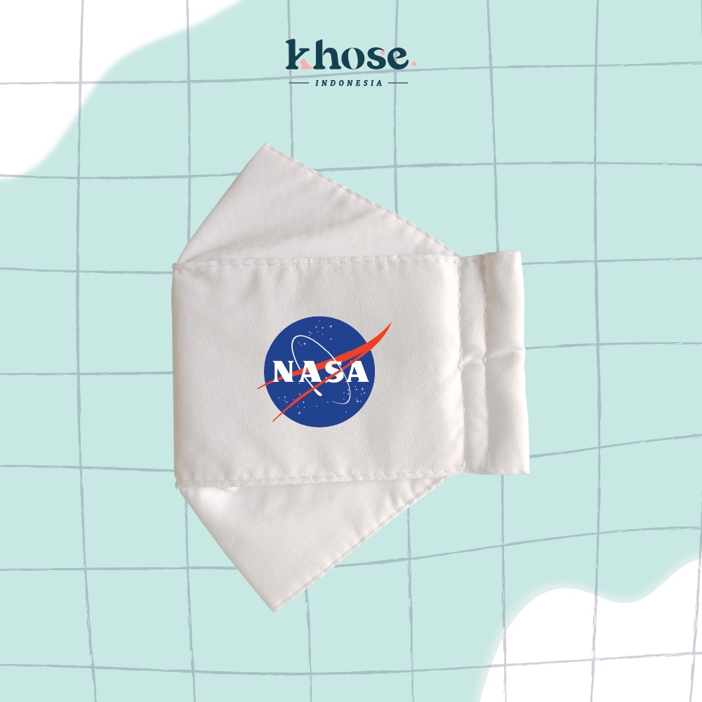KHOSE Masker Kain 3D 3Ply DEWASA Water Resistant Print DTF "NASA" / MASKER KEKINIAN MURAH KEREN