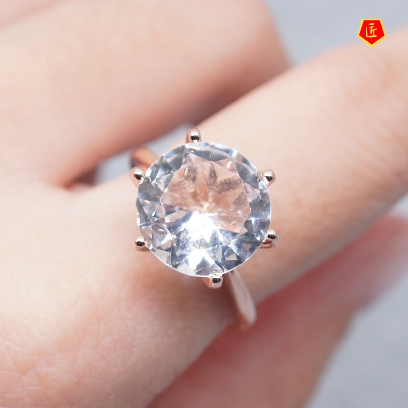 [Ready Stock]Simple Personality Moissanite Ring