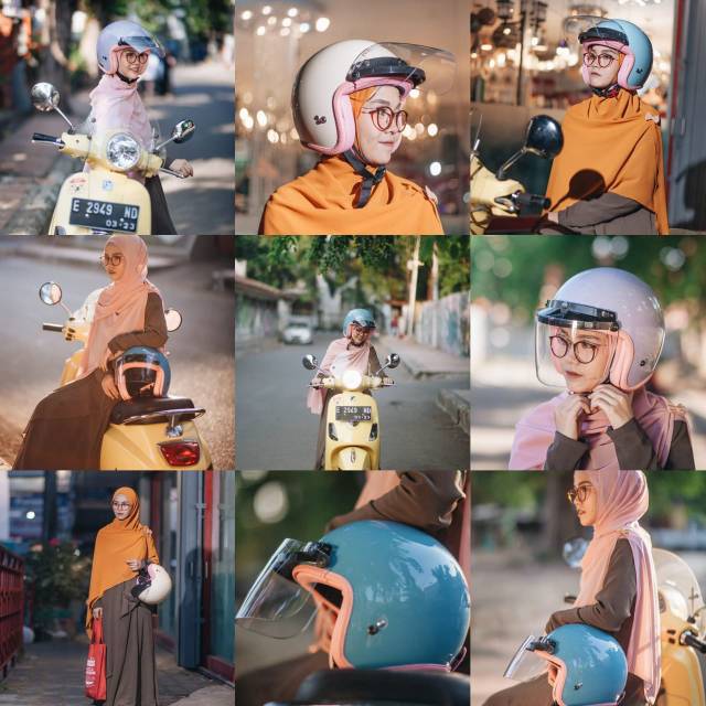 Helm Perempuan warna Cantik Sada Rosa helm terbaru berkualitas