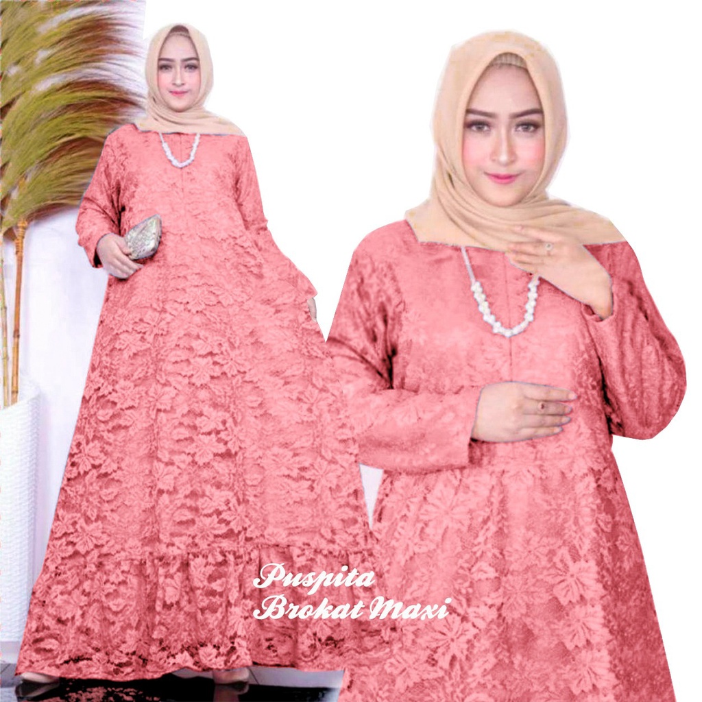 HOPYLOVY - Maxi Brukat Jumbo Sleting Depan / BUSUI Friendly Puspita