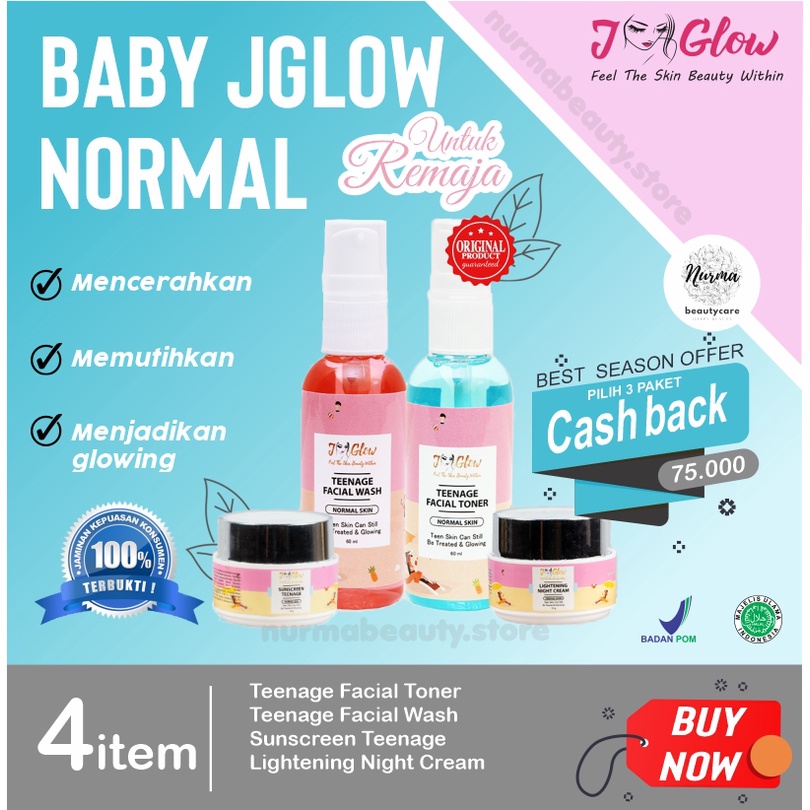 Baby Jglow J glow Skincare Normal Skin Cream Perawatan Kecantikan Pemutih Kosmetik Wajah Glowing BPO
