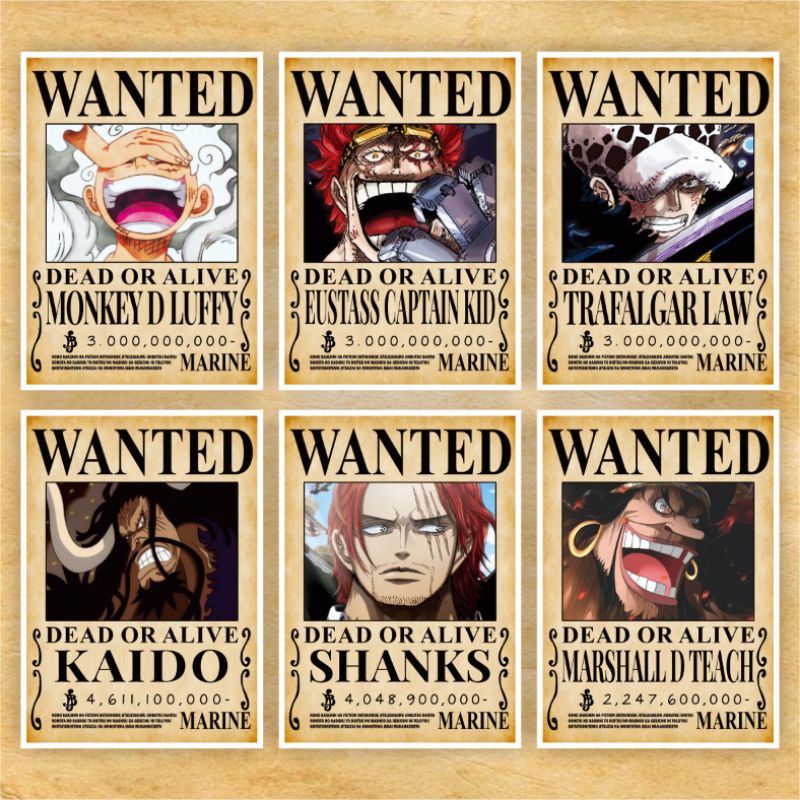 Jual Poster One Piece Bounty - Karakter Terbaru Buronan One Piece