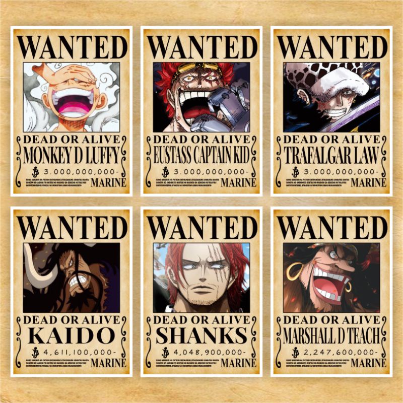 Jual Poster ONE PIECE Bounty Karakter Terbaru Buronan One Piece 