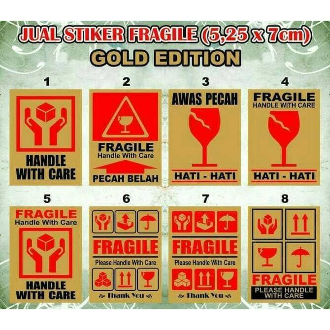 

Stiker Pengiriman Fragile EDISI GOLD BUAT PARA TOKO ONLINE INI WAJIB MURAAAh