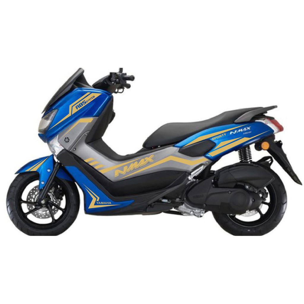 Striping Cutting Sticekr Nmax OLD Biru  Gold Terbaru CSN23B