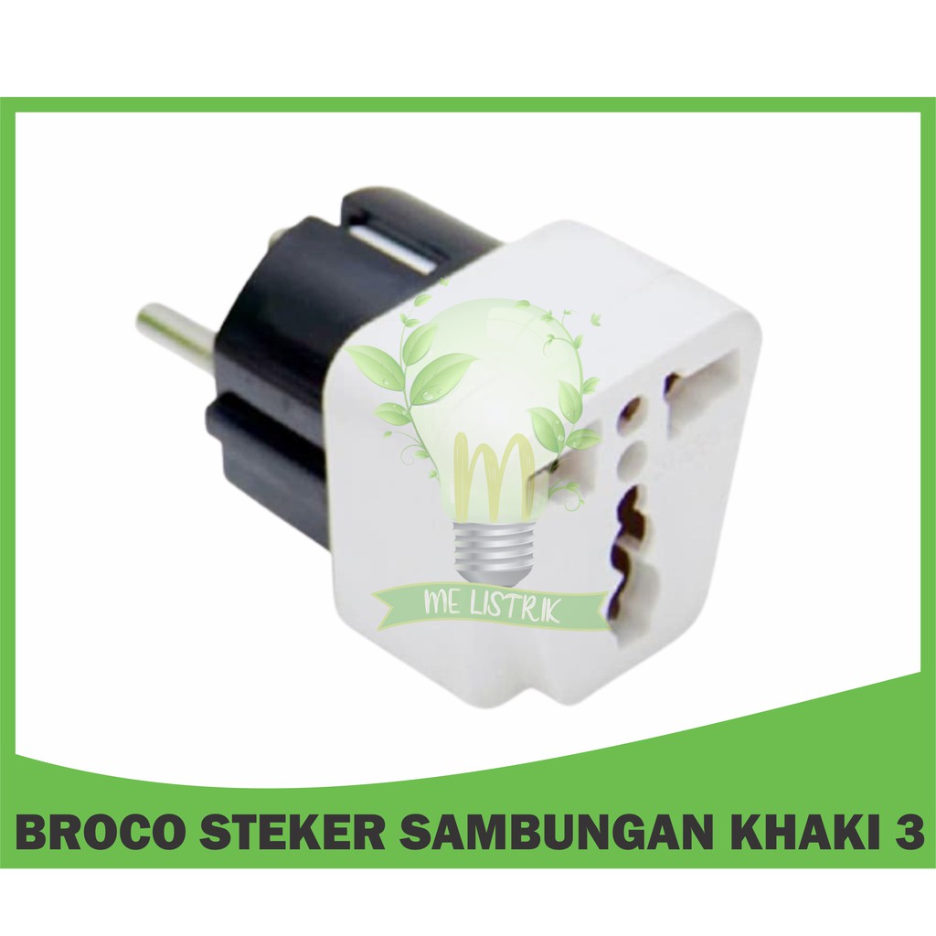 Broco Colokan Listrik Over Steker Sambungan Kaki 3 murah
