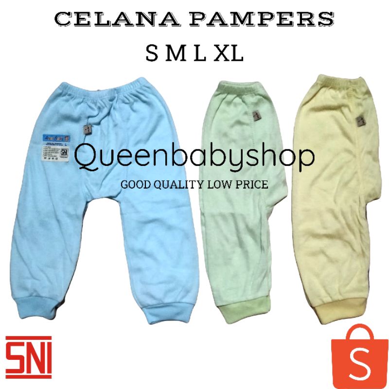 (3 pcs) SNI CELANA PAMPERS Polos Celana Pampers Bayi Celana Panjang Bayi Perlengkapan Bayi Baru Lahir