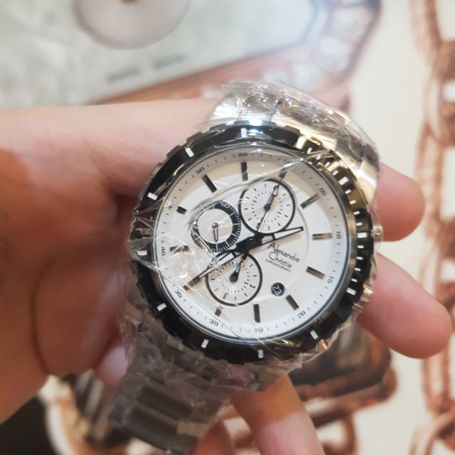 alexandre christie ac 6141 mc silver / 6141mc putih stainless pria