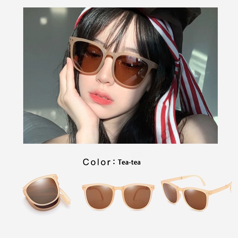 COD☀️Kacamata Hitam Terbaru 2023 INS Bisa Di Lipat Korea Sunglasses Pelindung Anti-UV400 Wanita Pria Kaca mata Ringan Fashion Murah Import Ready Stock