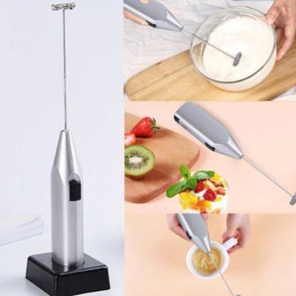 [[BISA COD]] Mixer Elektrik Mini untuk Telur Kopi Dalgona Susu Silver Milk Frother - Tanpa Baterai
