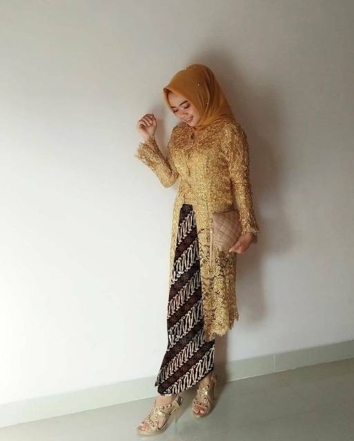REOFST - Model Baju Setelan Kebaya Modern Brukat Brokat Wanita Wisuda Pesta Kondangan Mewah Elegant