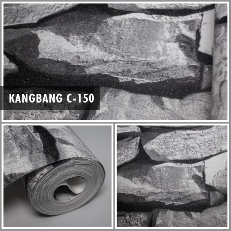 wallpaper dinding vinyl premium bertekstur tebal isi 10meter  motif batu bata