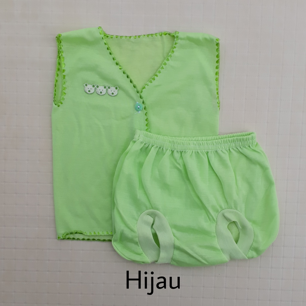 1 LUSIN (12 set) Setelan bayi kutung POLOS harga grosir