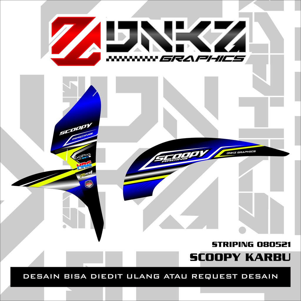 Stiker Scoopy Karbu Scoopy Lama Decal Striping Scoopy Karbu Premium Racing 080521