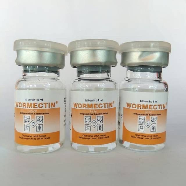 WORMECTIN 5 ML - Obat Scabies Gudik Jamur untuk Kelinci Kucing Anjing ( Gratis Suntik )