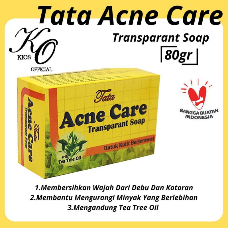 Tata Sabun Batang  Pembersih Muka / Wajah Tata Acne Care Transparant Soap