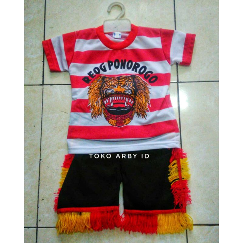 Setelan baju anak motif reog ponorogo murah /Kaos Reog Anak/ Kaos reog anak setelan/baju anak laki