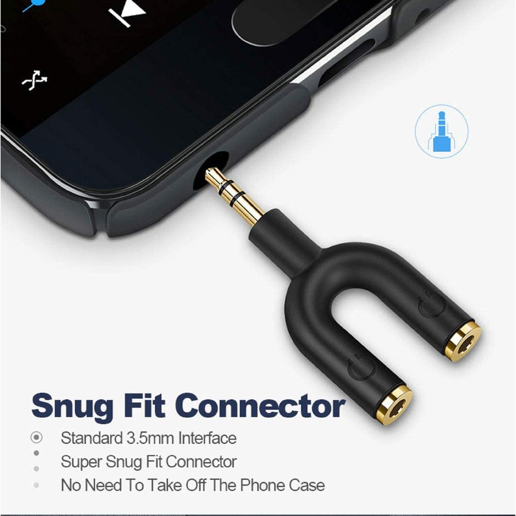 AUDIOY | CONNECTOR AUDIO 3.5 MALE TO FEMALE-2 BEST FOR HEADSET / AUDIO Y (COLOURS)