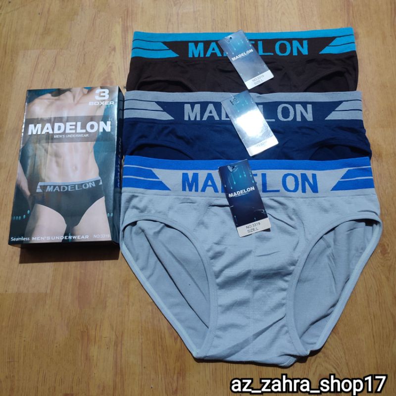 [Satu kotak isi 3pc] Sempak Pria dewasa / Celana dalam Madelon Seamless 3318/3319