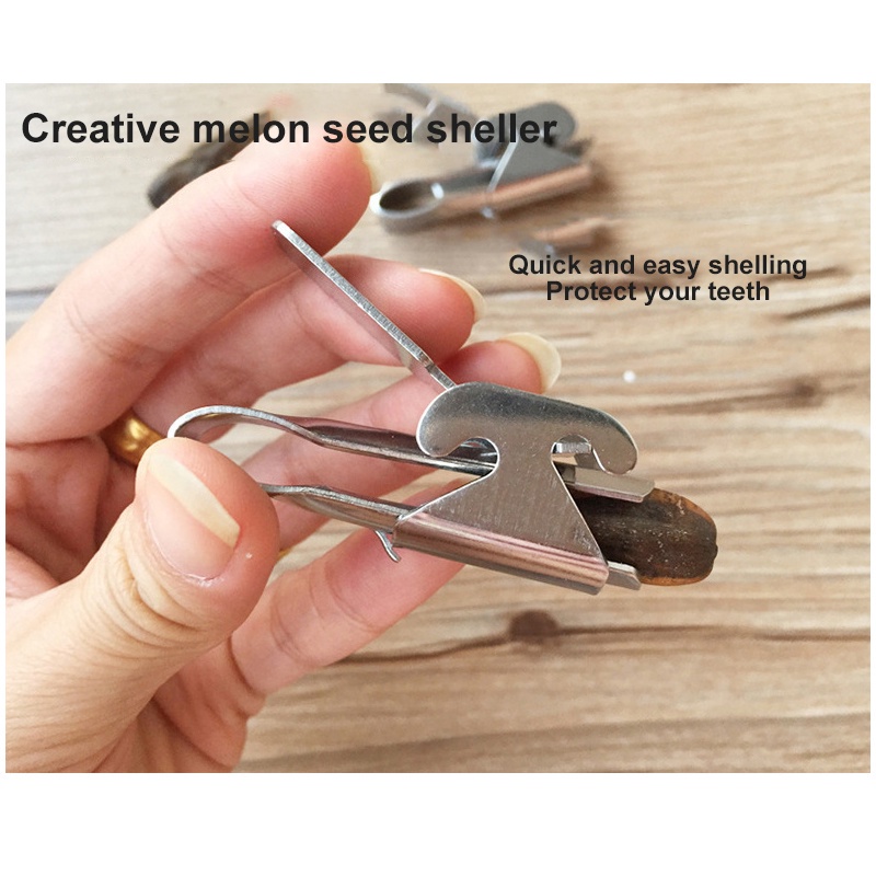 Stainless Steel Size Double Clip Melon Seed Shelling Machine Pine Nut Opening Artifact Clip Sunflower Seed Peeler Kitchen Tool