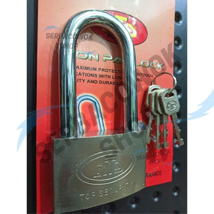 BISA COD ATS Gembok Putih 70 mm Leher Panjang Chrome Gembok Pelor ATS Termurah