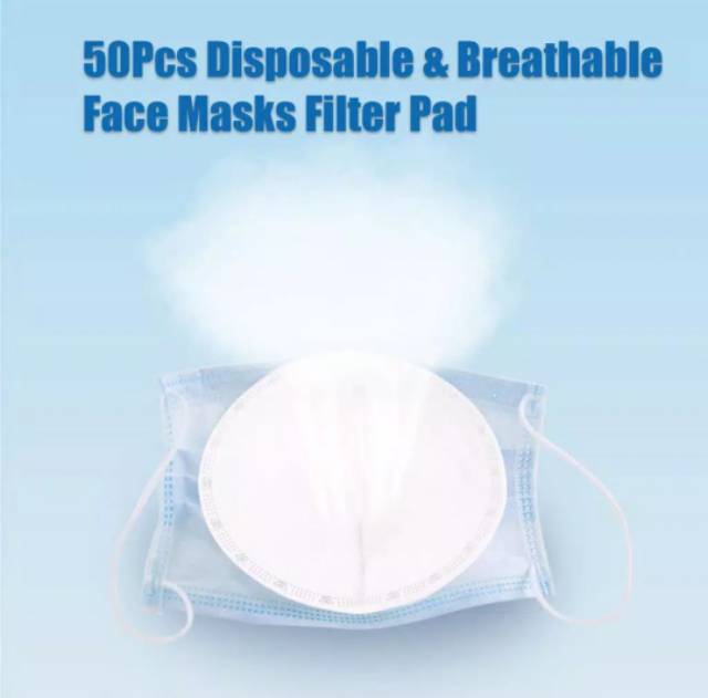 Filter pad masker 3ply untuk di aplikasikan ke masker sekali pakai