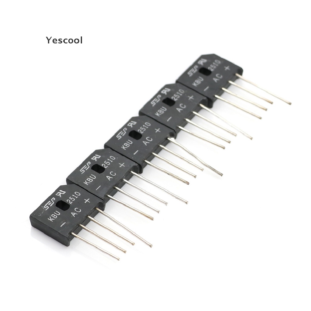 Yescool 5Pcs Dioda Bridge Rectifier 25A 1000V KBU2510