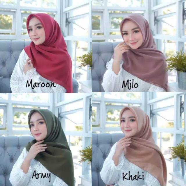-G360- JILBAB BELLA SQUARE SEGIEMPAT / Hijab Bell Square Kotak Kekinian Viral Instan Untuk Kerja Cas