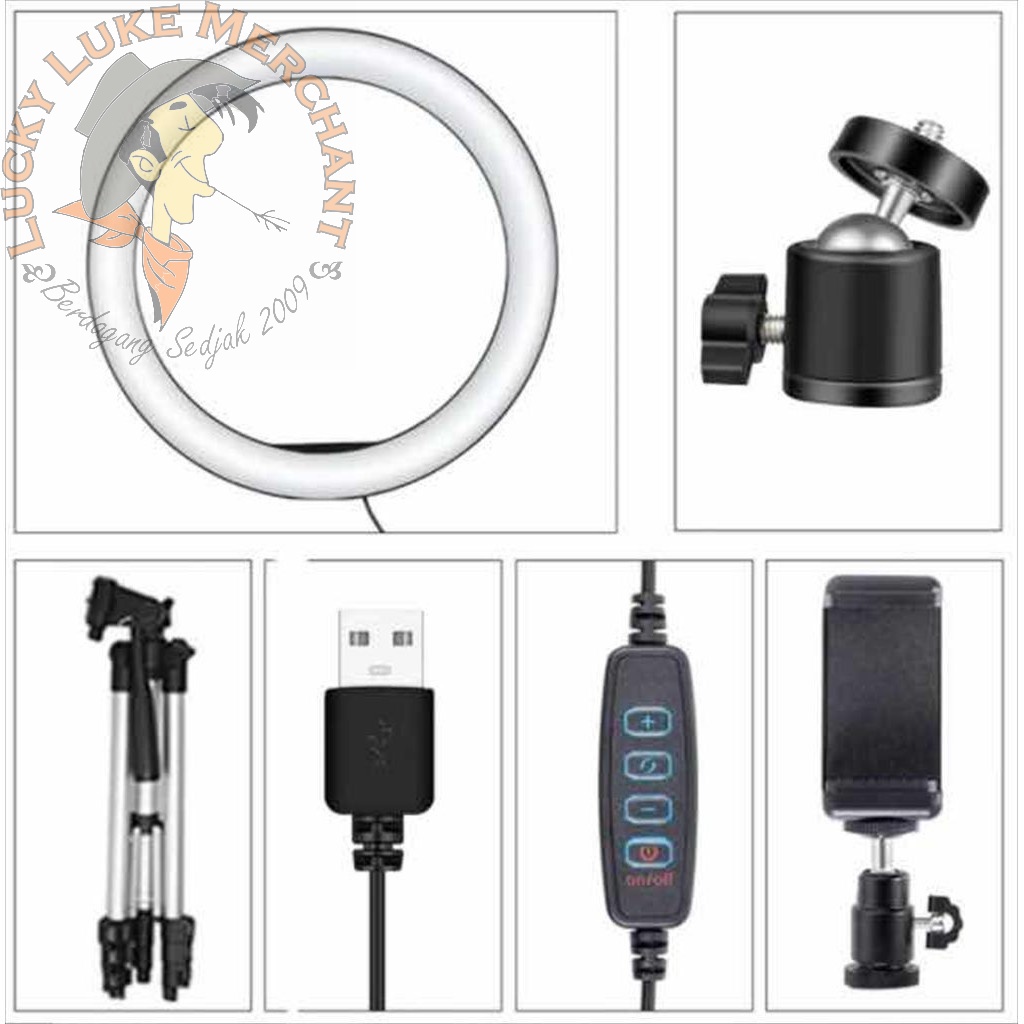 Paket Ring Light Besar dan Tripod Lampu Ringlight Tiktok Vlog Youtube