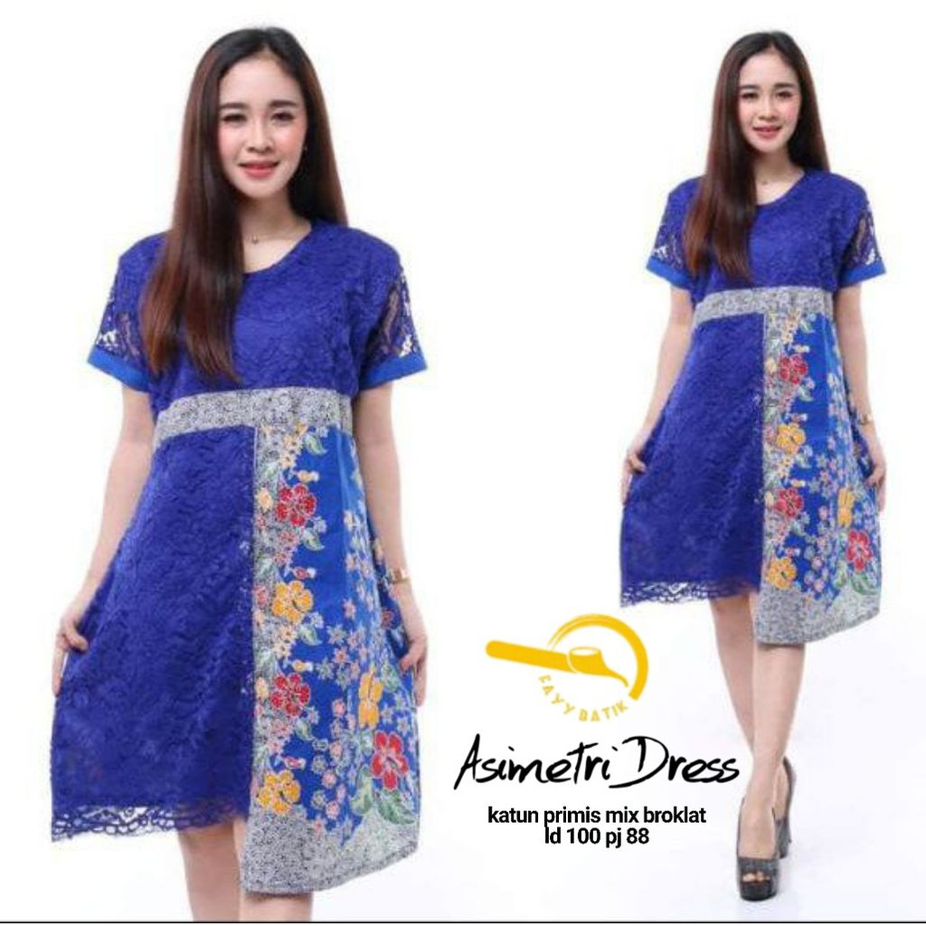 DRESS BATIK BRUKAT DRESS BROKAT DRESS BATIK PENDEK DRESS BATIK BROKAT PENDEK