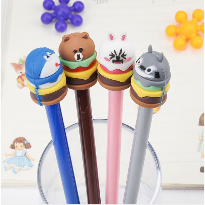 Pena Burger Karakter Pulpen Gel Lucu Import / Pulpen Hamburger Unik Stationery / TV-51