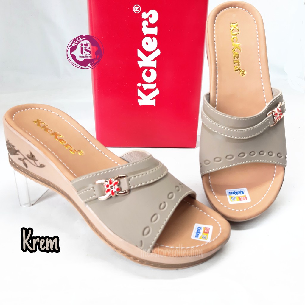 SANDAL WEDGES WANITA KICKERS NGEHITS KODE LR-27  MURAH HARGA GROSIR