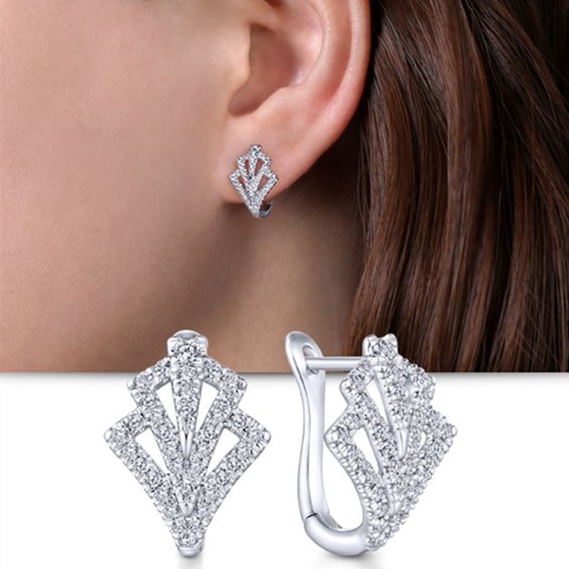 Chen Rui Anting Tusuk Gantung Desain Geometri Hias Berlian Gaya Perancis Untuk Wanita