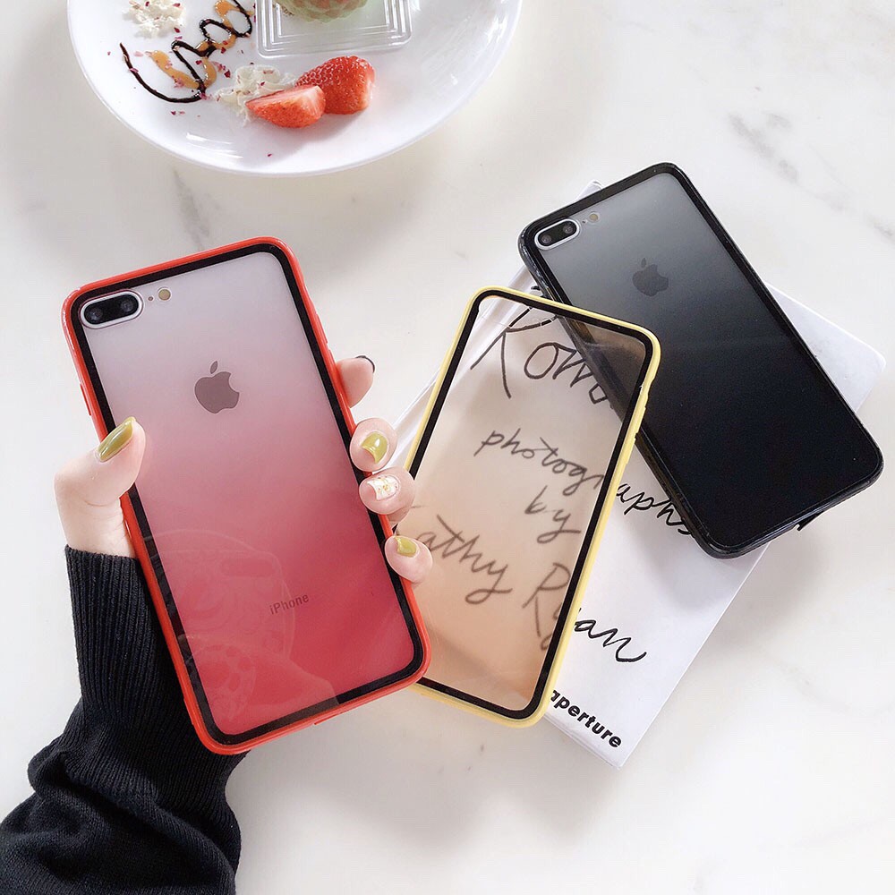 Kasus Kaca Tempered Gradien Baru Untuk Apple Iphone 11 pro max 6s Plus i7 iPhone 8Plus XR XS MAX X Case Iphone