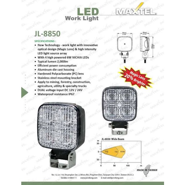 maxtel lampu kerja mata 4 original