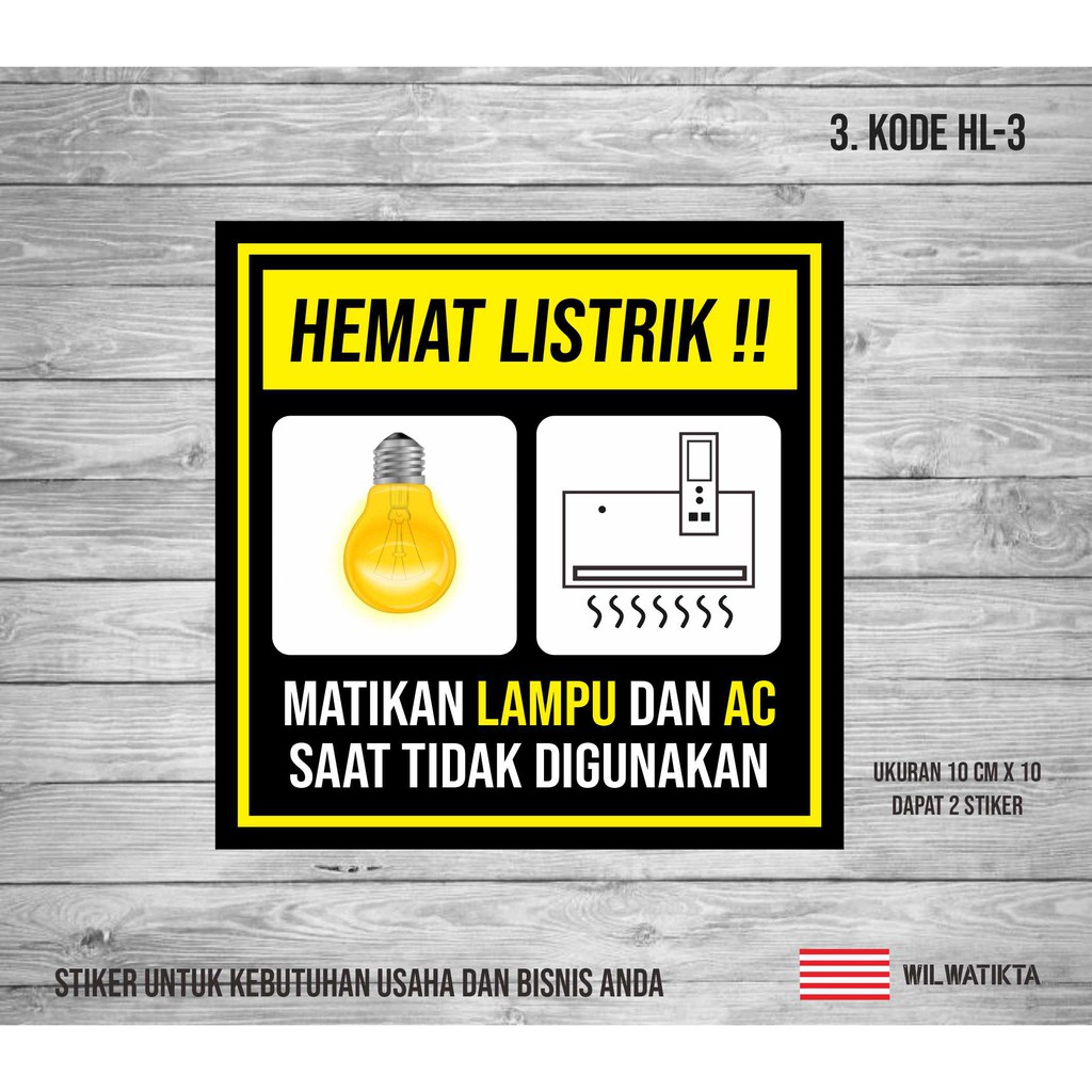 Jual Sticker Safety Sign Warning Hemat Listrik Min 2 Pcs Shopee