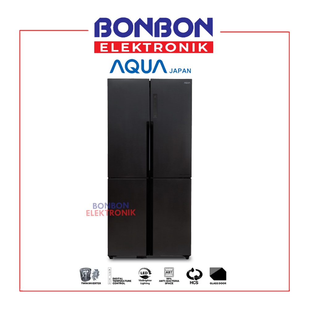 AQUA Kulkas 4 Pintu Side by Side Inverter AQR-IM525AM GB / IM525AMGB