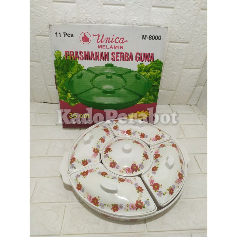 Prasmanan serbaguna unica motif bunga - piring saji cantik - meja saji