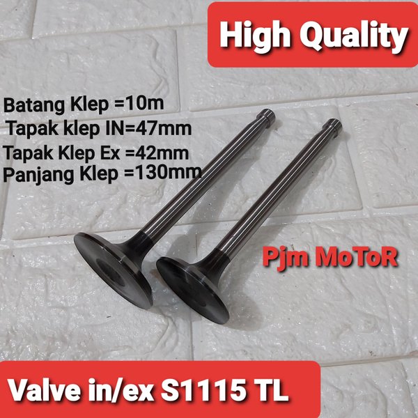 Valve In Ex Payung Klep Mesin S1115 ZS1115 Mesin Dongfeng Tianli TL