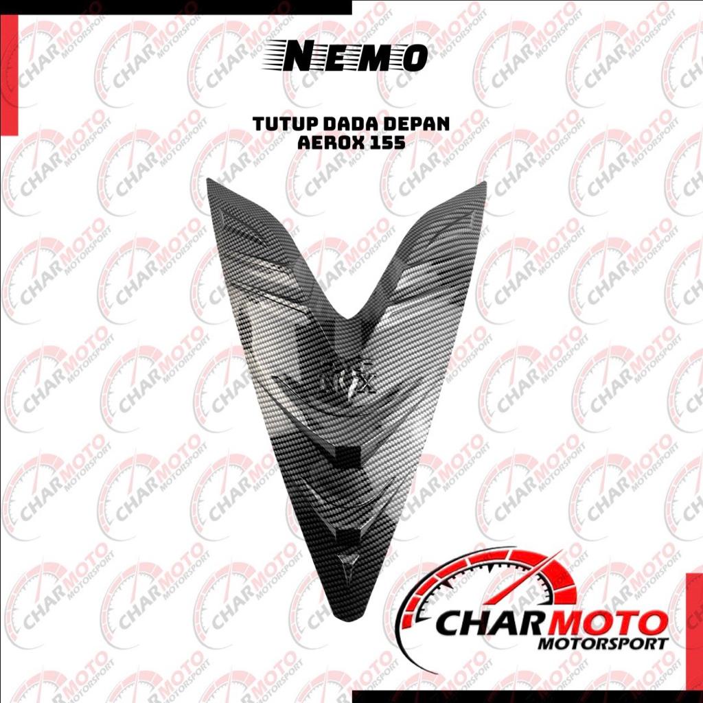 Cover Tutup Dada Depan  Aerox 155 Carbon Karbon Nemo Original - Charmoto