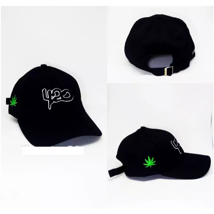 Topi distro Pria / Topi snapback bordir 4.20 Hitam NEW