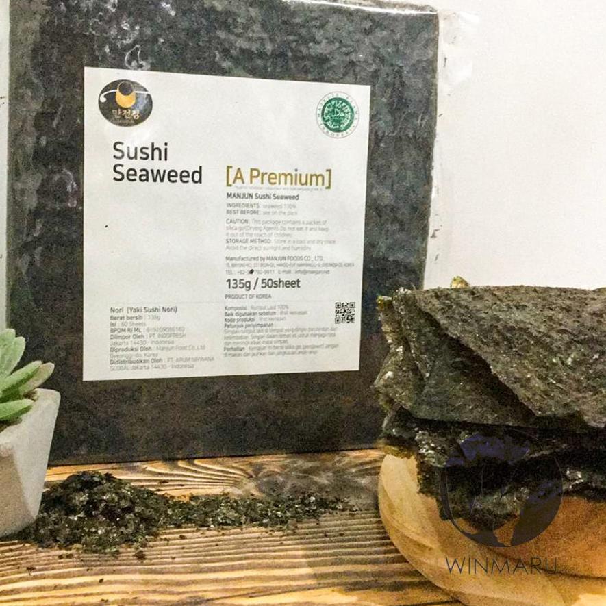 

Terbaru dan terlaris Manjun Sushi Nori Grade A / Premium 50 sheets