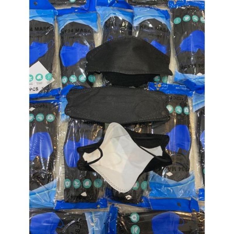 Maske kf94 EARLOOP 4 ply hitam, putih harga/pack isi 10 pcs